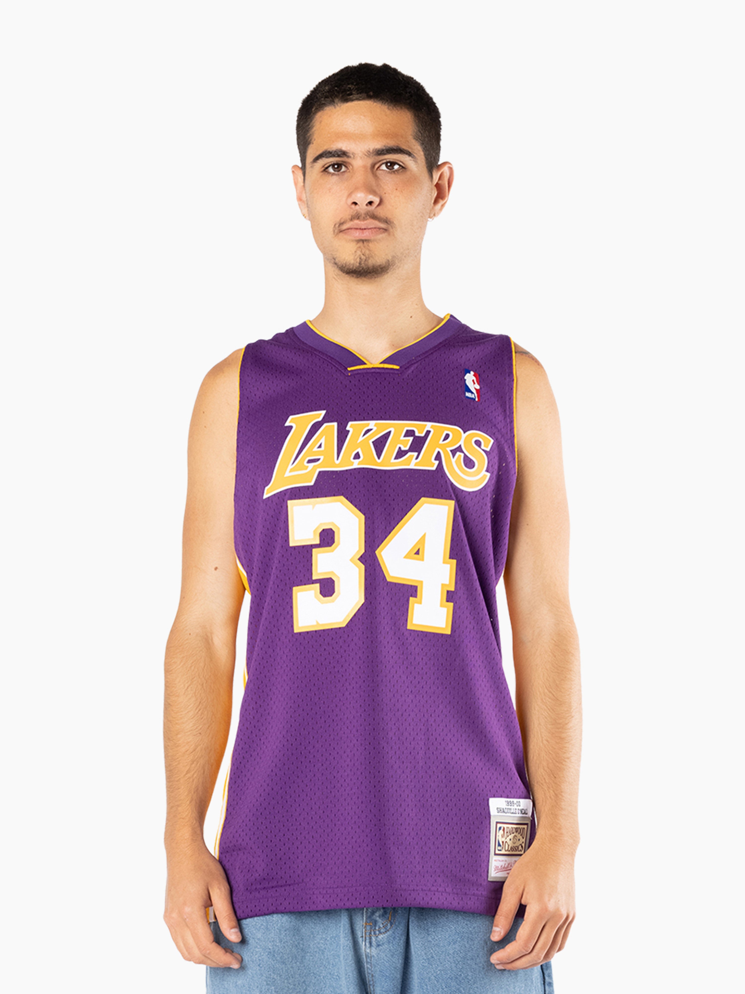 Mitchell & Ness Shaquille O'Neal Los Angeles Lakers #34 Purple Replica Swingman Jersey