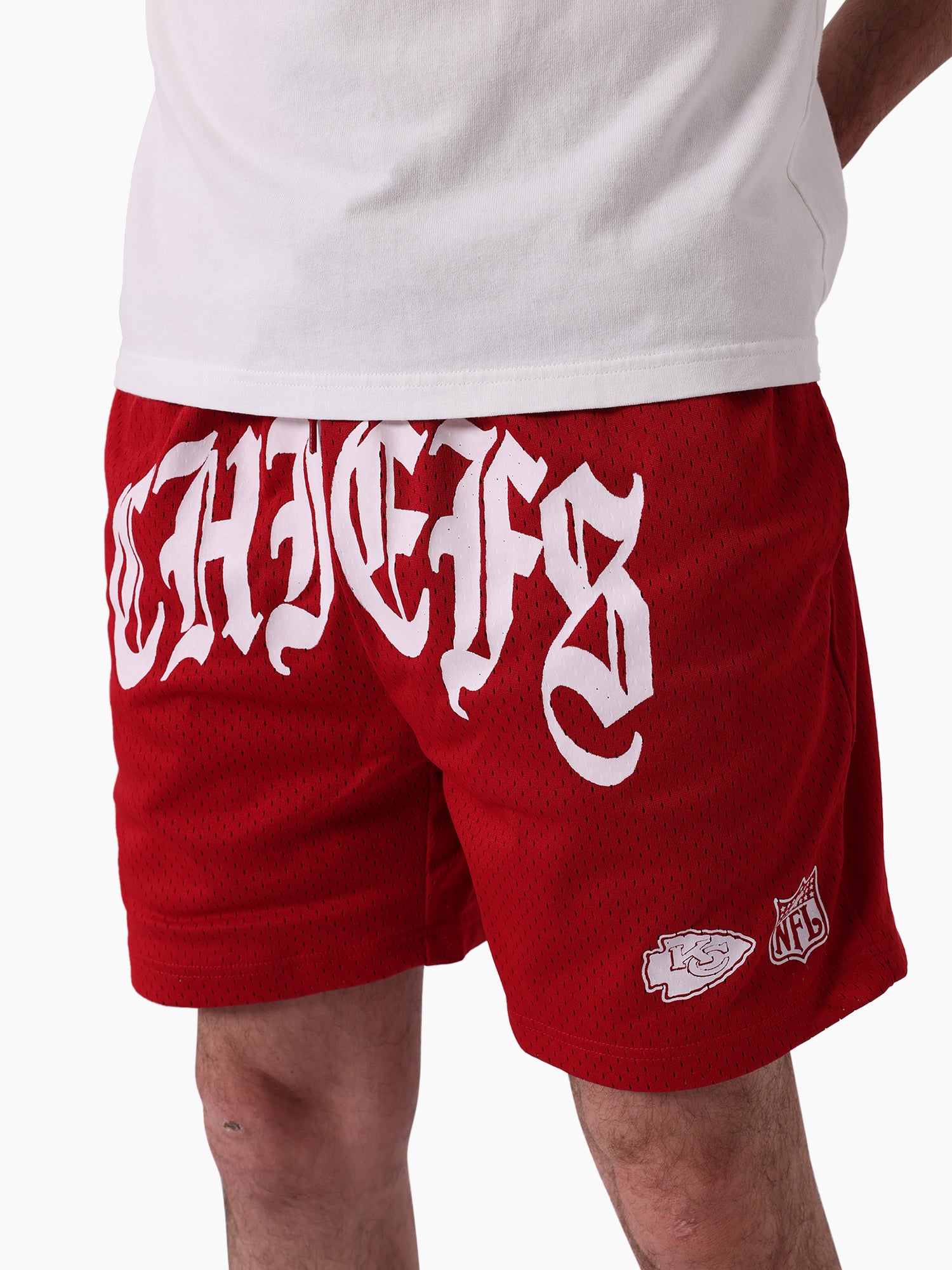 Kansas City CHiefs Stars & Text Mesh Shorts – Mitchell & Ness