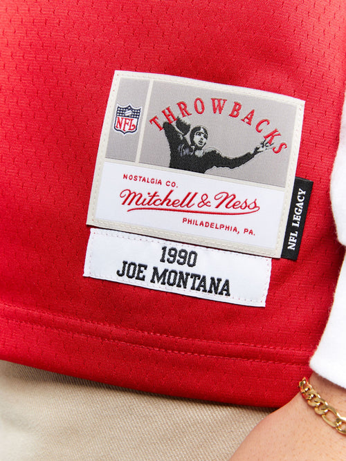 Mitchell & Ness Joe Montana 49ers Throwback Premier Jersey - Red Vintage NFL Jersey